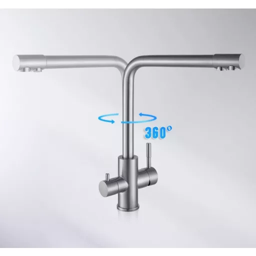 3 utas csaptelep, konyhai víztisztítóhoz Inox