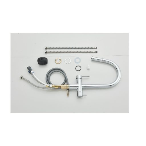 3 utas csaptelep, kihúzható zuhanyfejjel víztisztítóhoz króm