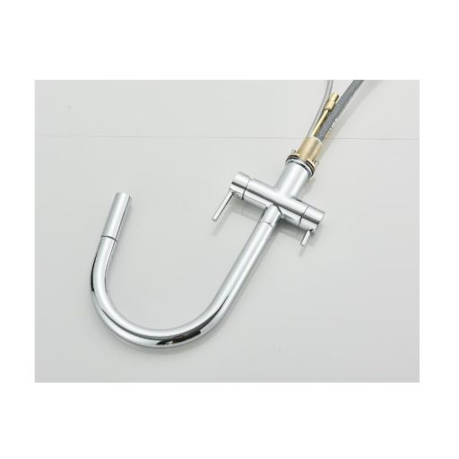 3 utas csaptelep, kihúzható zuhanyfejjel víztisztítóhoz króm