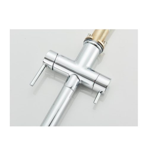 3 utas csaptelep, kihúzható zuhanyfejjel víztisztítóhoz króm