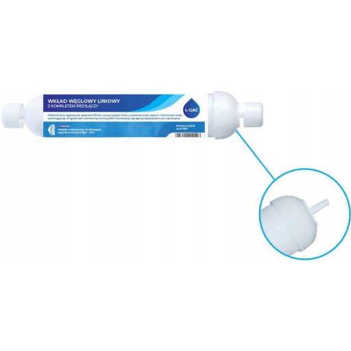 Szűrőbetét lineáris aktívszén 10 x 2" gyorscsatlakozó KLARWOD L-GAC-Q