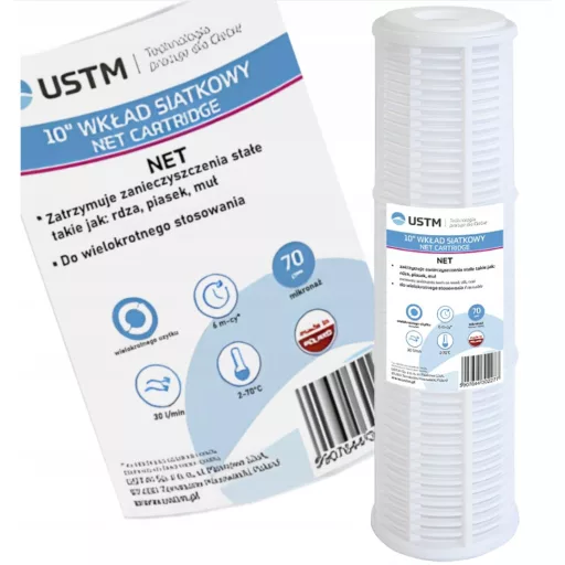 Mosható hálós üledék-szűrőbetét 10 x 2,5"  70 mikron USTM NET10