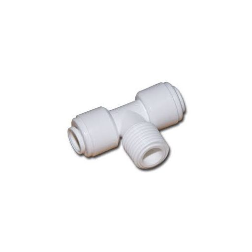 "T" elosztó-idom fordított ozmózishoz 1/4" cső x 1/4" külső menet x 1/4" cső  Q-MBT0404