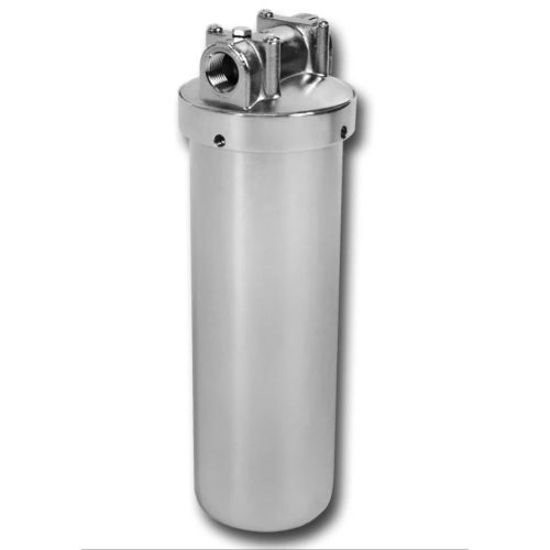 Szűrőház rozsdamentes 10" melegvízre 3/4" csatlakozás USTM WFHOTSS34