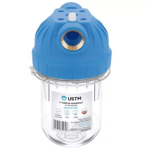 Szűrőház 5" hidegvízre 3/4" csatlakozás komplett USTM WFW345EMIKPL