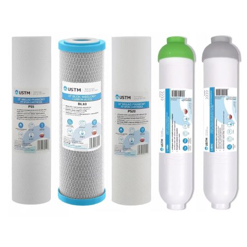 Set cartuse filtrante, USTM, Spuma de carbon, Alb/Gri