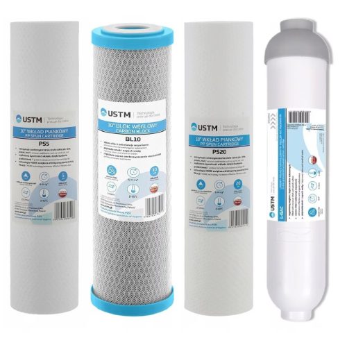 Set cartuse filtrante, USTM, Spuma de carbon, Alb/Gri